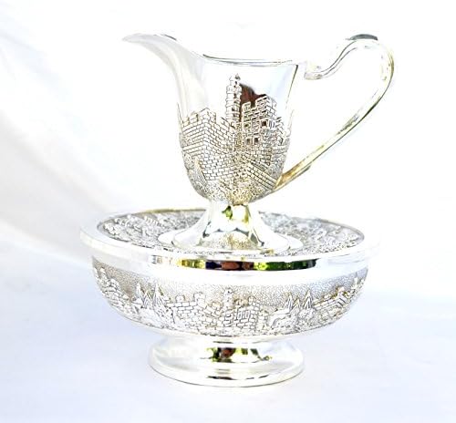 Чаша за Миење сувенири во холандија Поставете Миење Раце Последна Вода Нетилат Јадаим Сребрена Платина Ерусалим