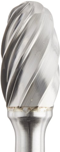 Cobra Carbide 10763 Micro Grain Carbide Oval Burr, Alumina Cut, форма E SE-1NF, 1/4 Дијаметар на шанк, 1/4 Дијаметар на главата,