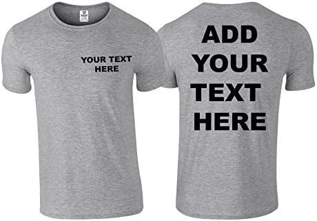 Машка додадете ја вашата текст прилагодена маица пред и задната двојна страна | Персонализирајте го вашиот дизајн тука маичка со
