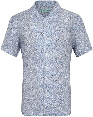 Машки хавајски кошули на Мио Марино | Машки случајни кошули со копче надолу, краток ракав, за плажа и лето