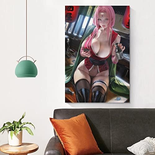 Цензурирана аниме секси девојче постер постер платно за печатење училница кујна спална соба естетика декорација б