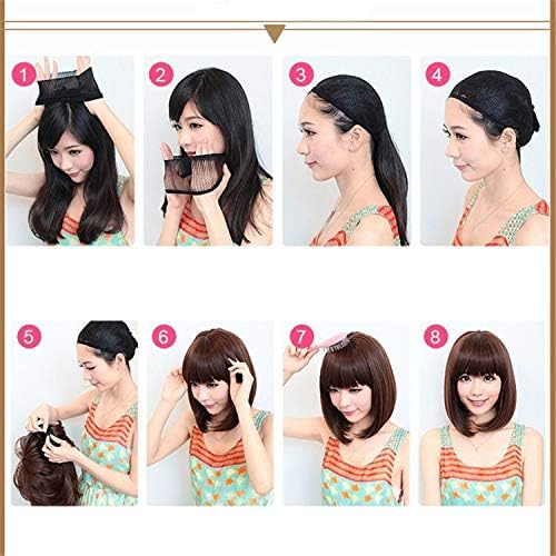 Andongnywell измешана боја кратка брановидна чипка предни перики Синтетичка перика за коса за жени отпорен на топлина