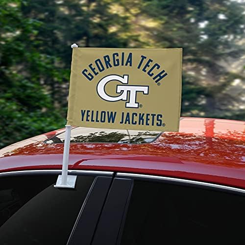 Georgiaорџија Техника жолти јакни со знаме на автомобил со камион со прозорец на држачот на пол