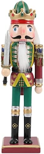 АБООФАН Божиќни оревици фигури Дрвени ореви кралски војници статуа куклена играчка Божиќна десктоп украси 30 см за подароци за домашни забави