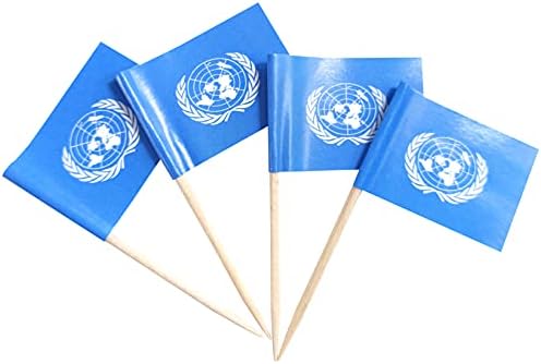QQSD Обединетите Нации Он Знаме За Чепкалка За Заби Мали Мини Знамиња За Кекси, 100 парчиња