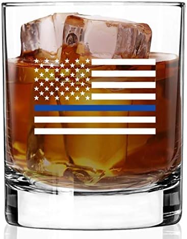Среќен Истрел-Американско Знаме НА САД Со Дизајн На Сина Линија Виски Стакло | Устав На Соединетите држави И Ние Луѓето | Старомодни Карпи Очила | Чаши За Виски Патри
