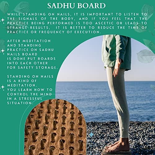 Одбор на Детху Садху, врежано природно дрво Садху, компактен табла Садху за медитација за јога, 0,39in, рачно изработена табла за