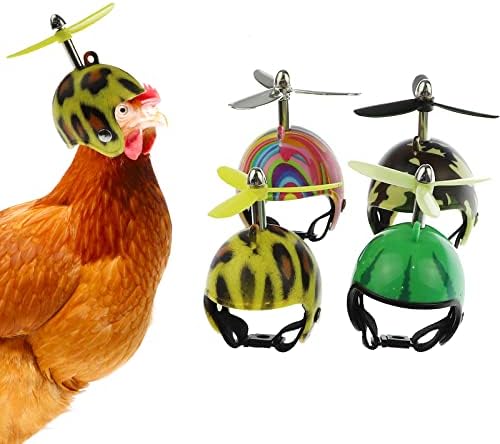 Шлемови за пилешки играчки од играчки, пилешки шлемови од 4 парчиња за заштита од кокошки, спречуваат да пикаат пилешки шлемови големи, мали животни Ноќта на вештер?