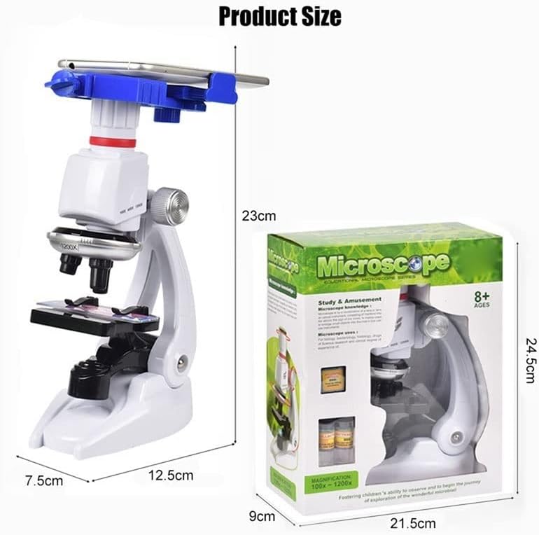 Адаптер за микроскоп 1200x LED лабораториски комплет за микроскоп за деца биологија микроскоп микроскоп додатоци