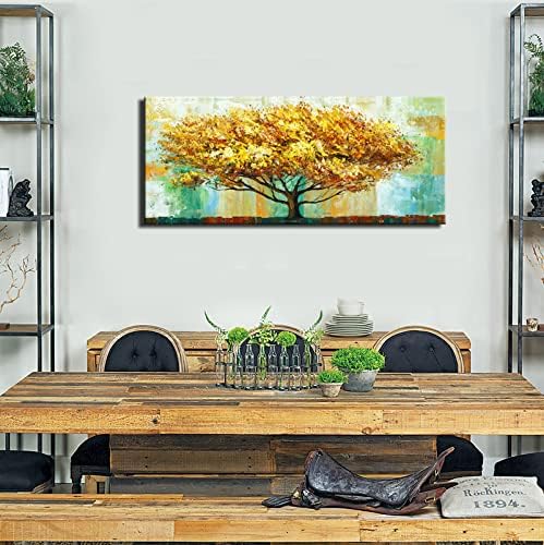Голем апстрактна 3Д златна шума слики рачно насликани дрвја wallидни уметнички слики за дневна соба пејзаж сликарство за спална соба кујна канцеларија