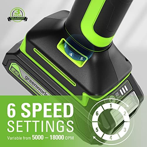 GreenWorks 24V безжична мулти-алатка, осцилирачка алатка за сечење/нокти/стружење/пескарење со 6 варијабилна контрола на брзината, батерија 2,0AH и вклучен полнач 2A