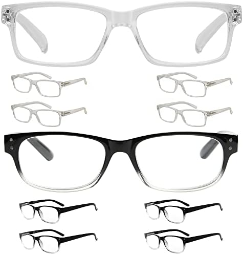 Очила Заштедете 10% На Комплет 5 Пакети Класични Чисти Очила За Читање За Мажи и 5 Пакети Гроздобер Црно-јасни Читатели +1,75