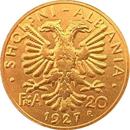 Чист Бакар Производство Позлатени Антички Монети Албанија Монети 1927 Работа членкакоин Колекција Комеморативна Монета