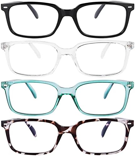 Доовиќ 4 Пакет Очила За Читање Со Блокирање На Сина Светлина, Модни Лесни Компјутерски Читачи За Жени Мажи Против Замор На Очите Отсјај Ув