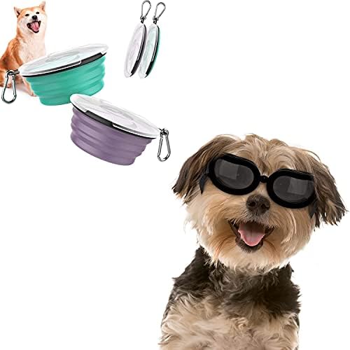 Pawaboo Склопувачки Куче Чинии 2 Пакет &засилувач; Мали Очила За Кучиња