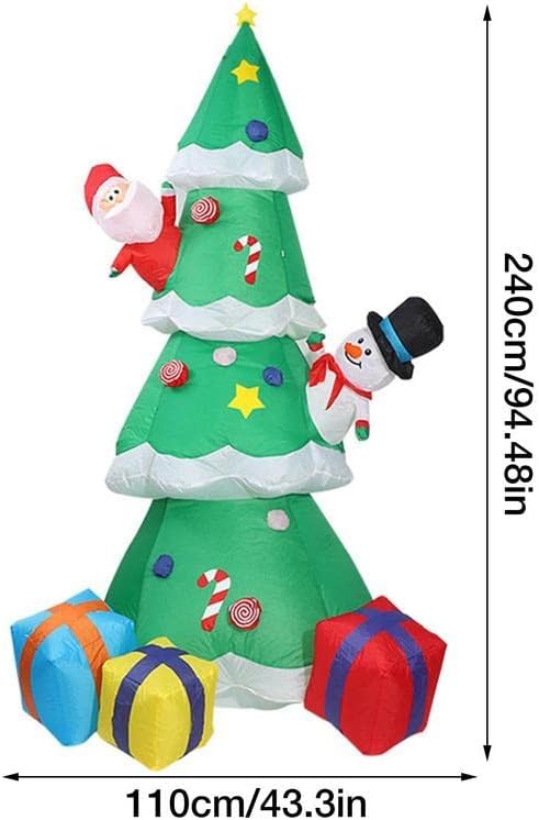 Божиќни украси на надувување на есл, украси за надувување на дрвјата за надувување Божиќ Божиќно дрво Снешко со 3 кутии за подароци, лесни за употреба на Божиќни укр
