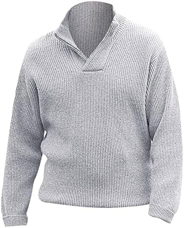Машки есенски зимски гроздобер џемпер, машки обични долги ракави џемпери кабел плетен v-врат џемпер џемпер од џакард пуловер