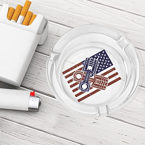 Влечење трки во САД со знаме стакло од стакло од цигари за цигари за ветровит ѓубре може да печати фенси фиоки за пепел за домашна канцеларија во хотел за внатрешни
