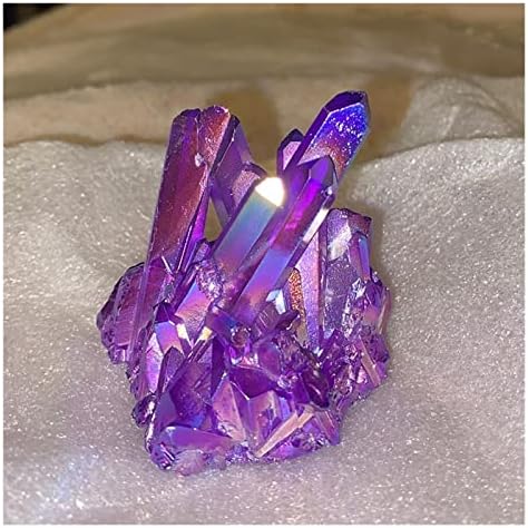 Природна кварц во боја кристална кластер минерална примерок за лекување на домашен приказ Декорација Електроплиран аметист камен декор 1 парчиња егзоризирање на ?