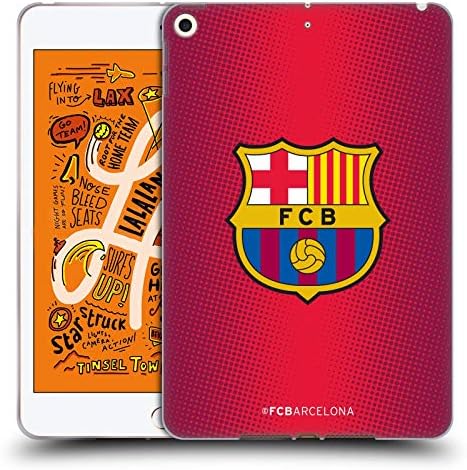 Дизајн на главни случаи официјално лиценциран FC Barcelona Halftone Crest Soft Gel Case компатибилен со Apple iPad Mini