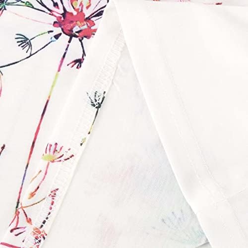 Femaleенски 2023 моден краток ракав екипаж врат памук цветни графички обични врвни маички летни есен маица за дами 0м