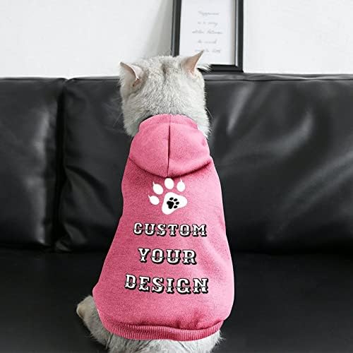 Прилагодено кучиња мачки худи, DIY персонализиран топол пулвер за миленичиња, џемпер, обичај кучиња зимски качулки со палто со мачки, додадете текст/слика и лого