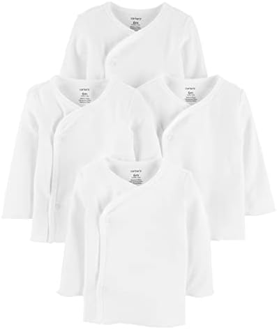 Carter's Unisex 4 пакет со долги ракави странични предвремени манжетни кошула