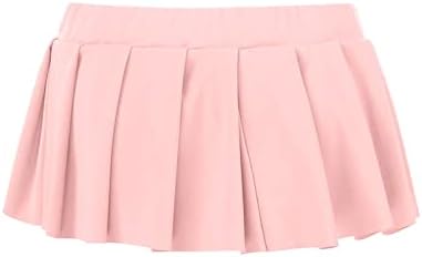 Gdjgta жени кратко здолниште секси цврсто плетено мини здолниште со ниско ниво на а-линиски клуб, разгорен Y2K School Girls Uniform Miniskirt