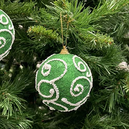 Allgala 12 пакет 3 инчи украси за украси на елка-украси украсена пена голема Божиќна топка-зелена боја