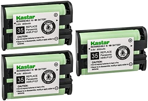 Кастар 3-пакет HHR-P107 Замена на батеријата за Panasonic KX-TG6051-11 KX-TG6051-12 KX-TG6052 KXTG6052 KX-TG6052B KXTG6052B KX-TG6052PK KXTG6052PK KX-TG60535335335335353533. 6053BP