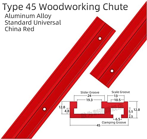Тип 45 дрво за обработка на дрва T-Slot Chute Track 400-1200mm Алуминиум Универзален Чут Водич за железнички табела за обработка на дрво