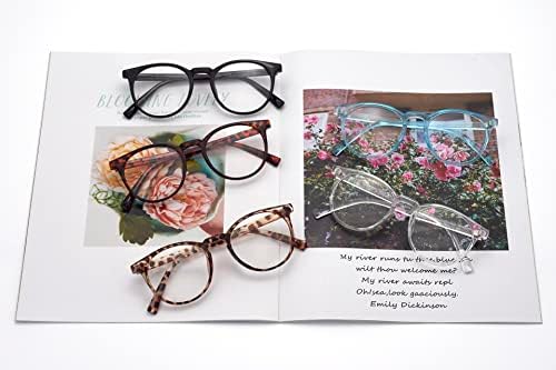 Autojouls очила за читање со 5 пакувања за жени мажи, стилски очила за читатели на флексибилни рамка
