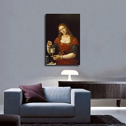 Ретро постер со висока дефиниција, познато сликарство од Леонардо да Винчи, постери на Лео и слики од wallидна уметност, печатени