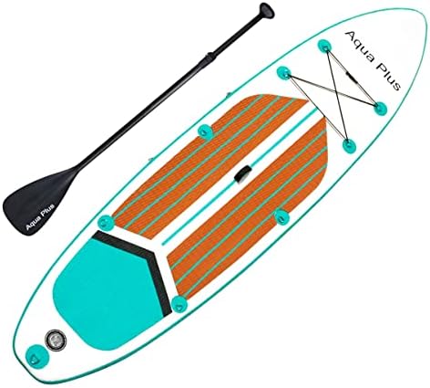 Aqua Plus 6inches Дебела надувување SUP За сите нивоа на вештина стојат табла со лопатка, лопатка, пумпа за двојно дејство, ранец за