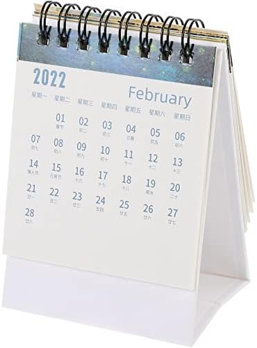Nuobesty Home Decor 2022 Desktop Calendar 2022 Standing Flip Calendar Mini Daily Daily Calendar Planner Организатор за домашна канцеларија Нова Година подарок гроздобер декор