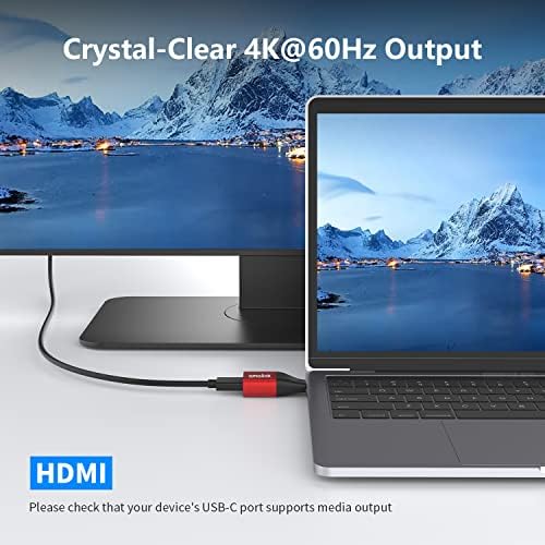 USB C до HDMI Adpter, 4K@60Hzfor MacBook Pro, MacBook Air, iPad Pro, Pixelbook, XPS, Galaxy и повеќе алтернативен режим на ДП, потребен