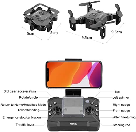 UJIKHSD мини дрон со 4K камера за деца играчки, Nano Pocket RC Quadcopter за почетници Подарок, со Holding Hold, режим без глава, 3D Flips, еден клуч за враќање, 3 режими на брзина, лесна мува