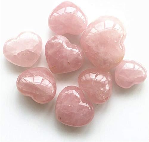 Ruitaiqin Shitu 1pc во форма на срце во форма на природно розово кристално срце, розов кварц примероци заздравување на природни камења и минерали ylsh0120