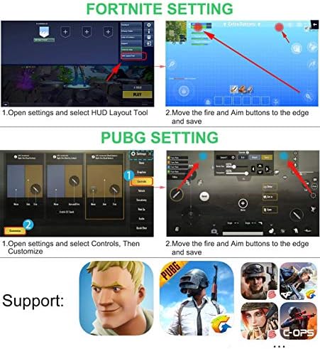 Мобилни Игра Контролер со Ладење Вентилатор За Fortnite PUBG, Паметен Телефон ИГРА L1R1 Активира Контролор Џојстик Gamepad w/Цел И Оган Копчиња за 4.7-6.5 Android iOS iPhone