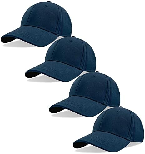 4 пакувања мажи жени обична бејзбол капа прилагодлива памучна празна камионџија капа со низок профил цврсти капачиња за топка со капа