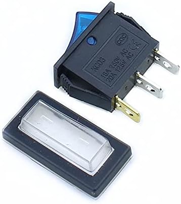 Outvi 1PCS KCD3 прекинувач за напојување 15A/20A 125V/250V 3 Pin Rocker Switch Switch White's Clear Silicone водоотпорен Заштит на обвивката правоаголник