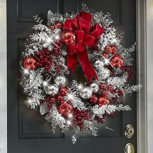 Божиќна врата закачалка венец од влезна врата Декор мртви гранки лоза прстенка за прстени Божиќна трска венец креативни wallидни приврзоци Божиќен венец црвен венч?
