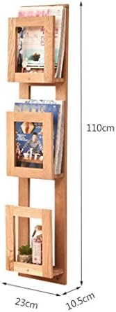 Quul Wallидна полица - Wallид што виси 3 држач за датотеки - wallид монтиран за дрво за списание за дрво ， 110x23cm