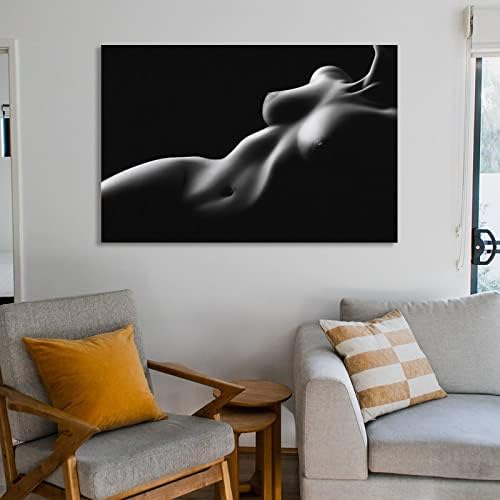 Црно -бел постер жена фигуративна каросерија модерни апстрактни постери платно wallидна уметност постер платно платно постери и отпечатоци wallидни