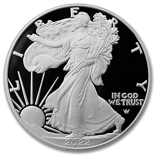 2022 В 1 мл Доказ Американска Сребрена Орелска Монета Со Сертификат За Автентичност И Оригинална Кутија За Нане Во Соединетите Држави State 1 Нане Држава