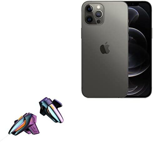Бокс Бран Игри Опрема Компатибилен Со Apple iPhone 12 Pro Max-Екран На Допир QuickTrigger, Копчиња За Активирање Брзи Игри Мобилни FPS За Apple iPhone 12 Pro Max-Jet Black
