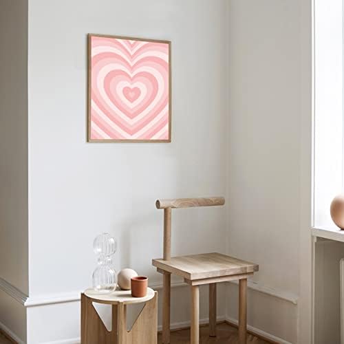 Инсимсеа зелена и розова wallидна уметност сет за дневна соба, дански пастелски естетски декор, апстрактни украси за уметност во домот за дневна