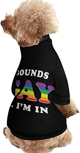 Смешноста звучи геј, јас сум во печатена маичка за домашни миленици со џемпери на пуно пуловер за кучиња мачка со дизајн