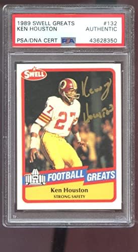 1989 Отец #132 Кен Хјустон Авто -потпишана автограмска картичка PSA/DNA Football NFL COA - NFL автограмирани фудбалски картички