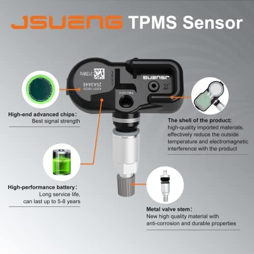 Jsueng TPMS Sensor Replacement for Toyota Camry Corolla Lexus ES NX LS Scion,4 Pack Tire Pressure Monitoring System Sensors